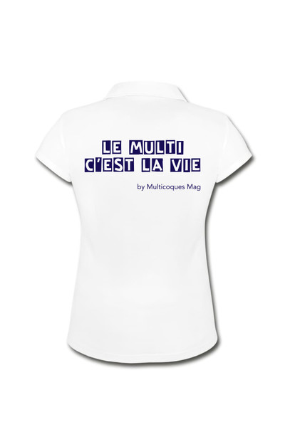 Femme - Polo - Blanc - Navy